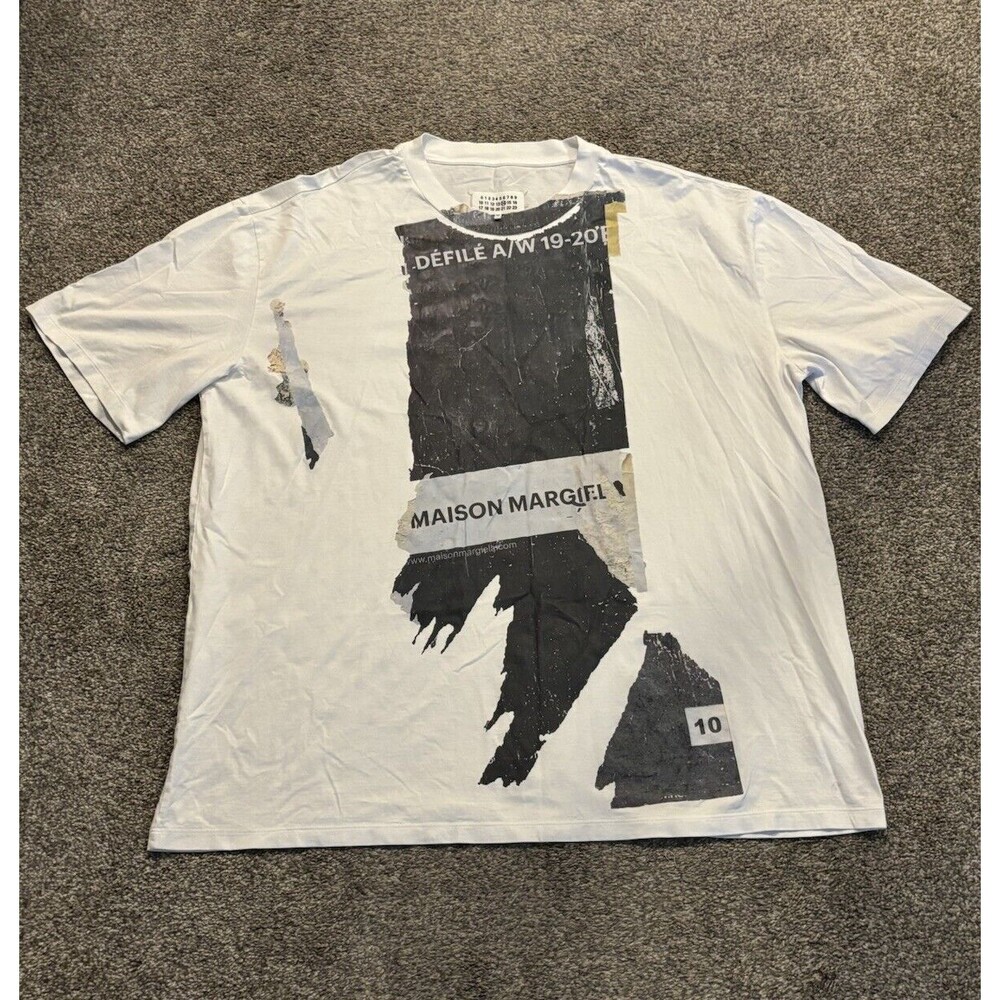 Maison Margiela/ DEFILE logo T-shirt‎ White Size 52